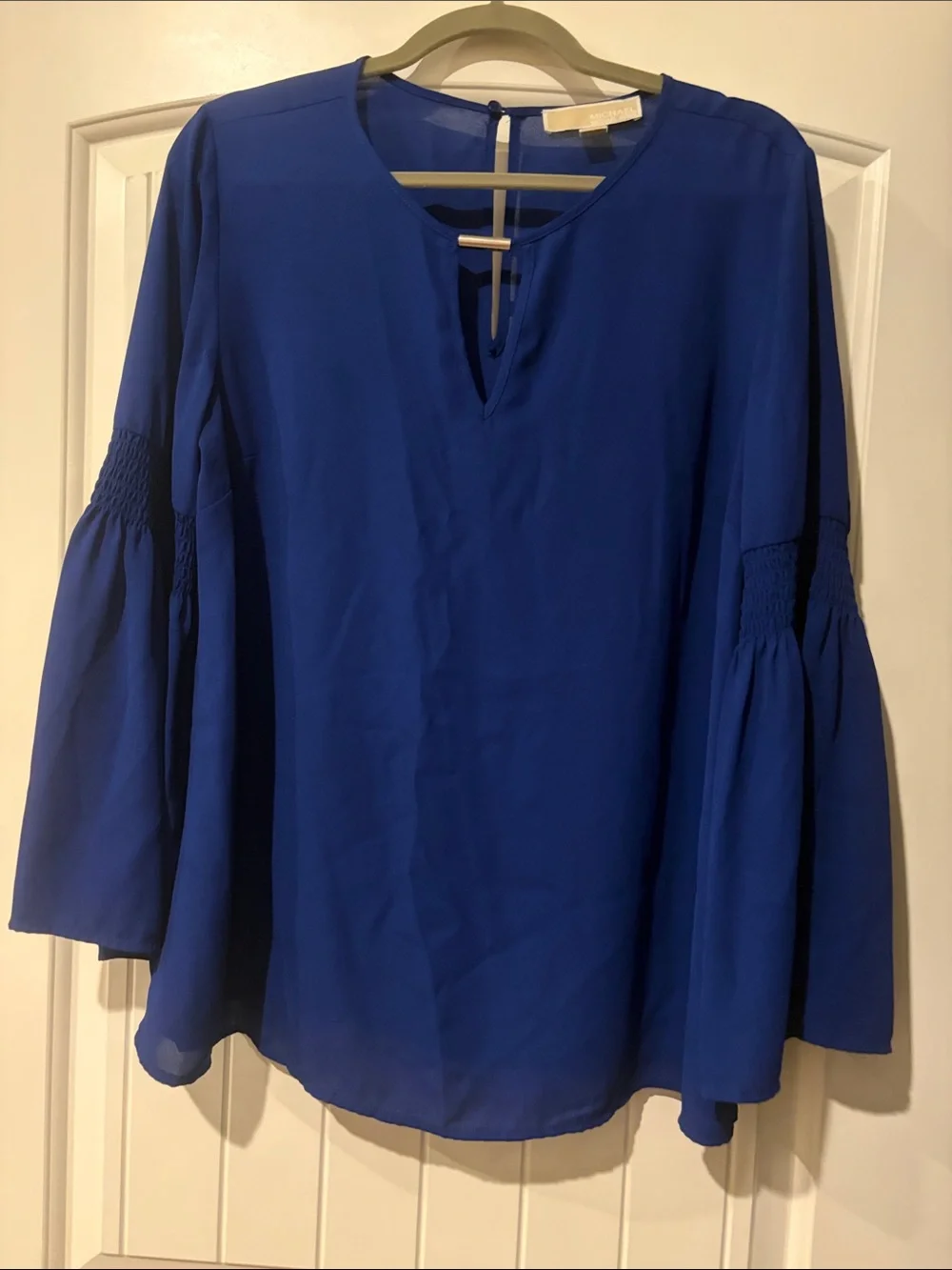 Michael Kors Blue Bell Sleeve Women's Top